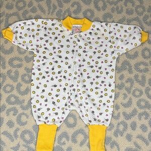 Vintage Snugabye Yellow and White Kids One Piece